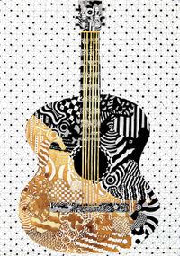 The half golden guitar
